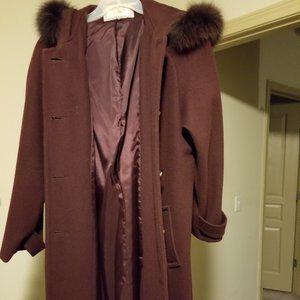 Gently used, lined beautiful burgundy wool coat.
